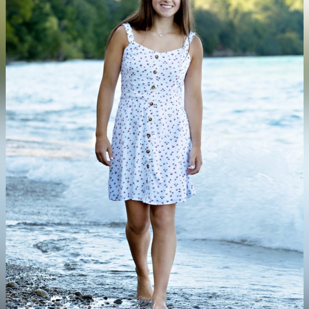 Hollister red flower mini dress